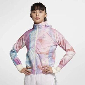 NIke Shield Flash Hooded Windbreaker Running Jacket Large Guava Ice Packable